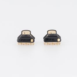 Alexandre de Paris mini black jewel hair clips Pince Vendôme Pépite